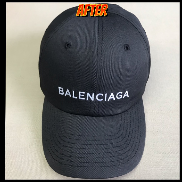 バレンシアガ – クラシック・ベースボールキャップ」帽子の色褪せを